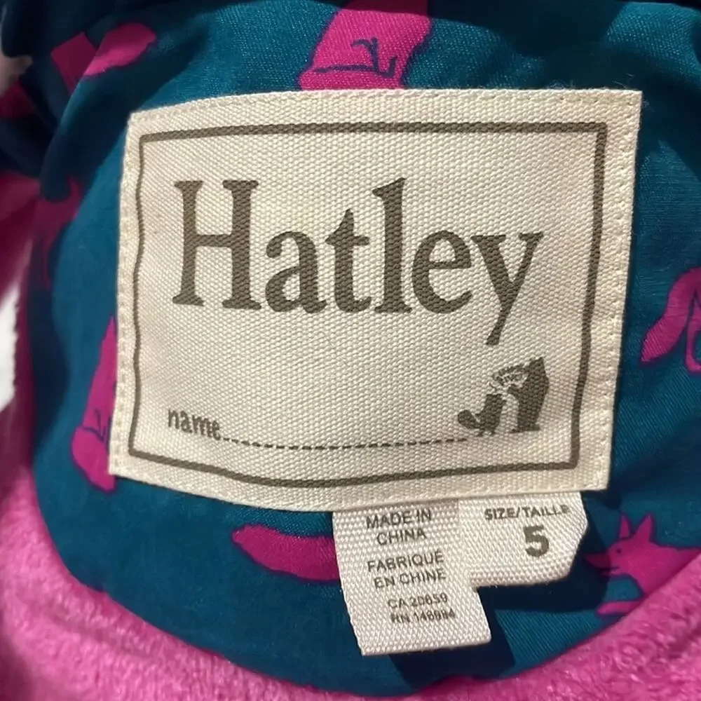 Hatley 5 green hot pink white fox vest ruffled hemline nwot